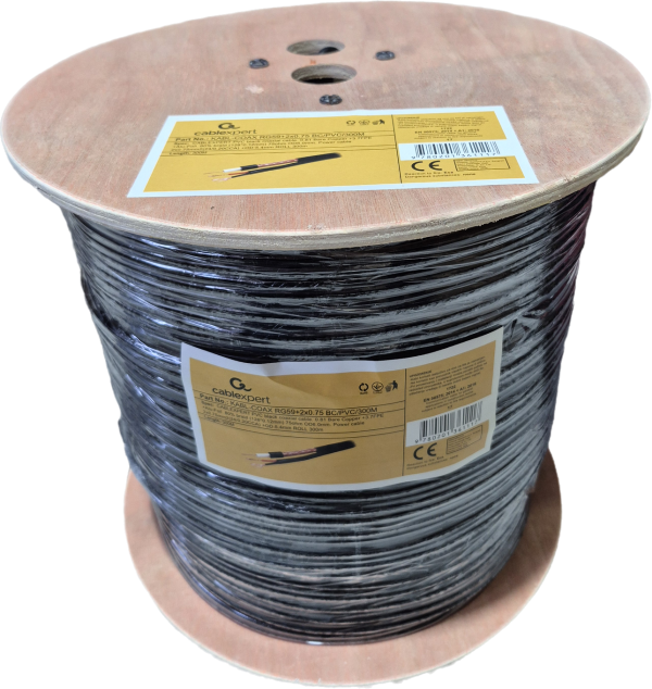 Cablexpert KABL-COAX-RG59+2X0.75 CCTV kabl 300 m, PVC