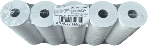Gembird POS-TROL57-50mm termo rolna 57 × 50 mm, pakovanje 10 kom