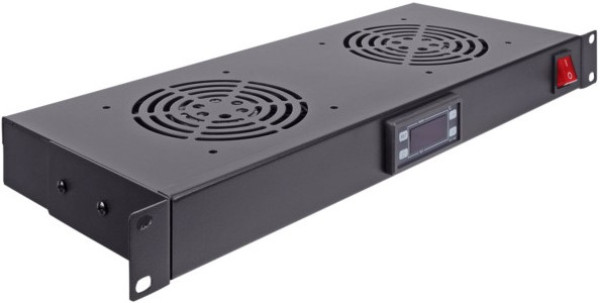 ExeLink 1U rack panel sa 2 ventilatora i digitalnim kontrolerom temperature