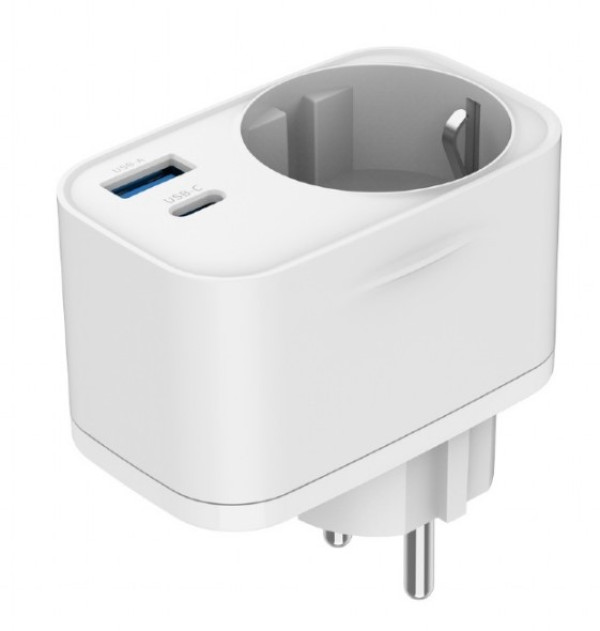 Gembird TA-ACPDQC20-01-W 20W USB punjač sa AC utičnicom