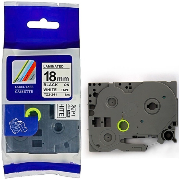 TZ2-241 18 mm crno-bela laminirana traka 8 m za Brother PT