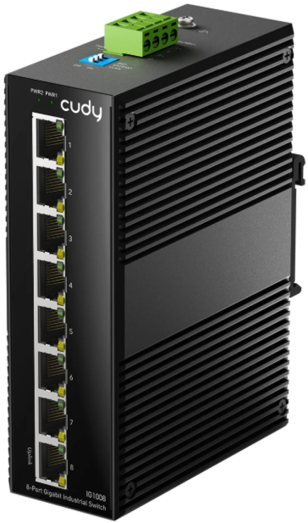 Cudy IG1008 2.0 industrijski Gigabit switch, 8 portova, dual DC