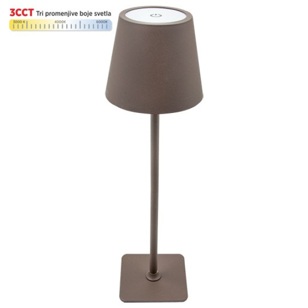 MIT.EL M6002-C braon LED stona lampa 2W, touch, 3CCT