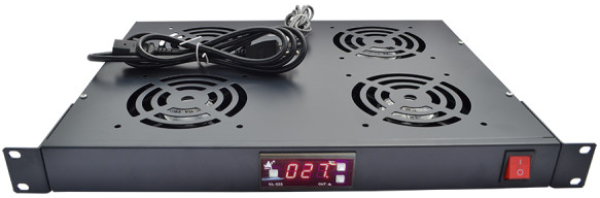 ExeLink rack ventilacioni panel sa 4 ventilatora, termostatom i digitalnim meračem