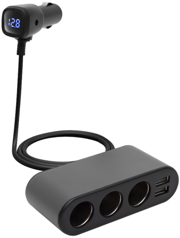 SAL SAU80W auto razdelnik sa voltmetrom, 3 utičnice i 2 USB porta