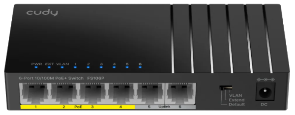 Cudy FS106P 6-portni PoE+ switch 10/100 Mbps, 36 W