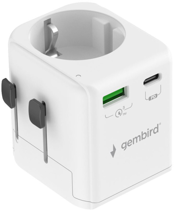 Gembird TPA-EU1A1C20-01-W univerzalni putni adapter 20 W