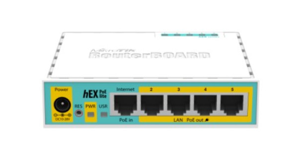 MikroTik hEX PoE lite RB750UPr2 ruter sa 5 Ethernet portova i PoE izlazom
