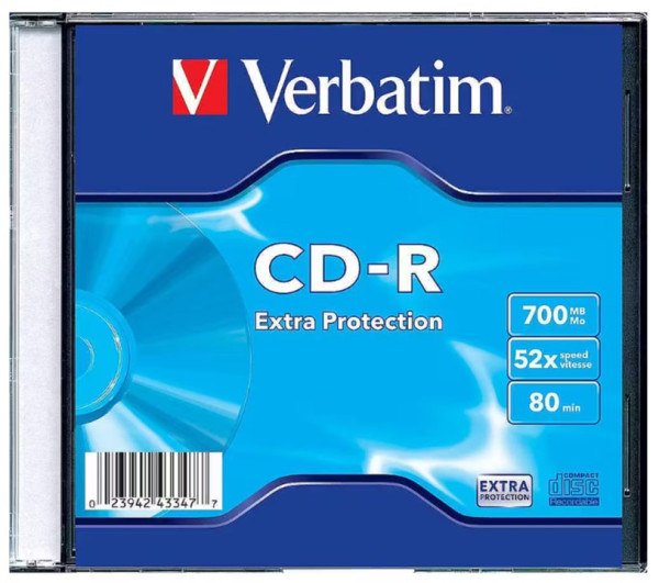 Verbatim 43347 CD-R Extra Protection 700 MB 52x, slim kutija