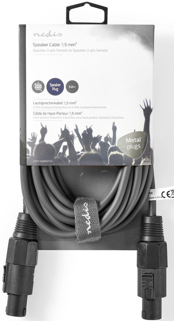 Nedis COTH16000GY50 kabl za zvučnike 5 m, 1,5 mm²