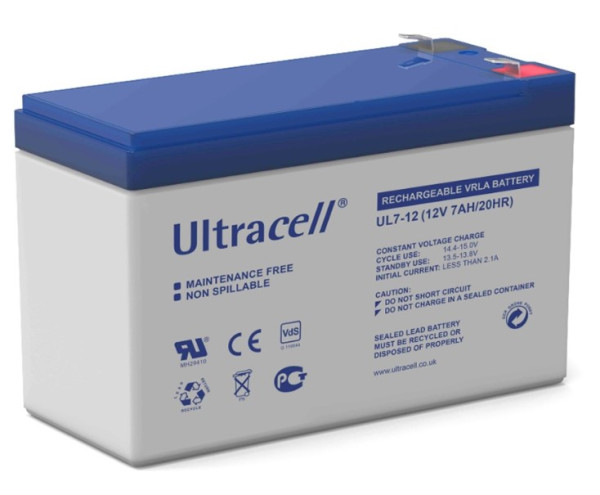 Ultracell UL7-12 VRLA akumulator 12 V, 7 Ah, F1 4,8 mm