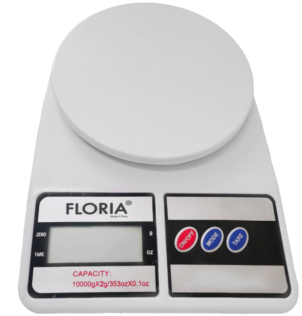 Floria ZLN9075 (Zilan) digitalna kuhinjska vaga do 10 kg, bela