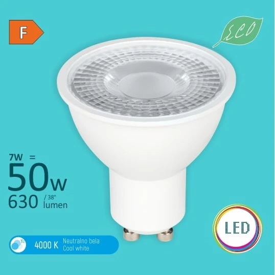 Mitea Lighting M2 GU10 LED sijalica 7W, 4000K, 630 lm, 38°