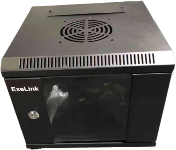 ExeLink 10" 4U zidni rack orman sa staklenim vratima, crni
