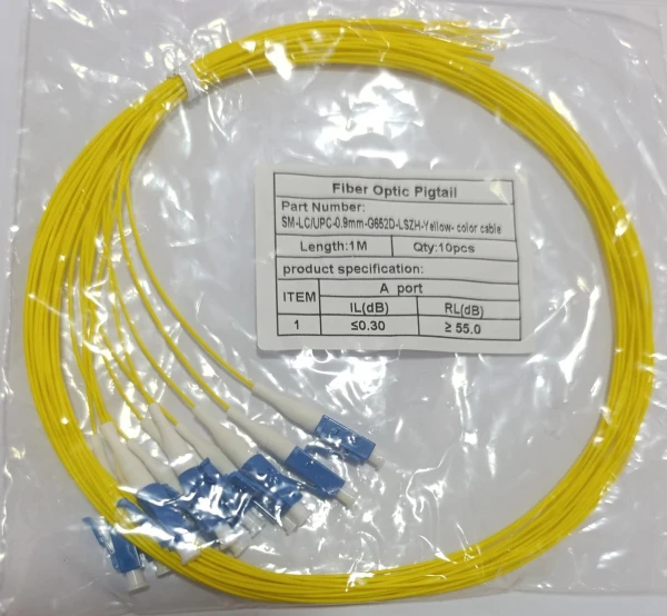 Gembird SM-LC/UPC-0.9mm-G652D-LSZH-Yelow optički pigtail 1 m, 10 kom.