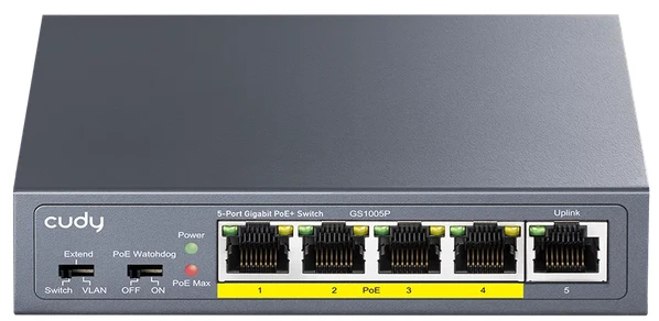 Cudy GS1005P 2.0 5-port Gigabit PoE+ switch 60W