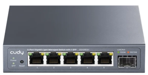 Cudy GS105ES1 V1.0 lako-upravljivi gigabitni switch sa 1,25G SFP portom
