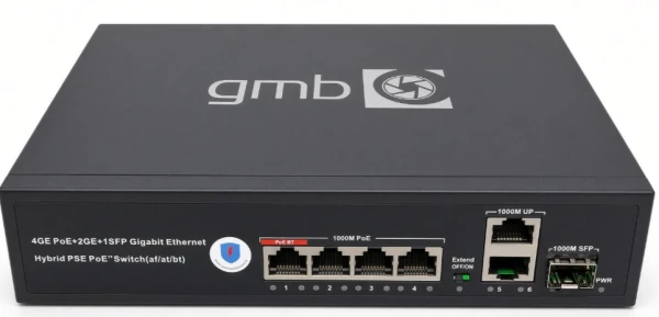Gembird GS1006PTS1 PoE switch, 4 gigabit PoE porta, 120 W