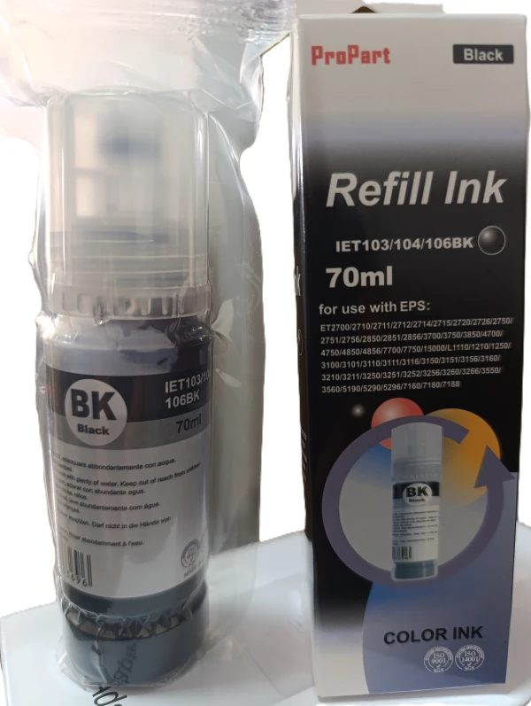 IET103/104/106BK crna dopuna mastila 70 ml za Epson EcoTank