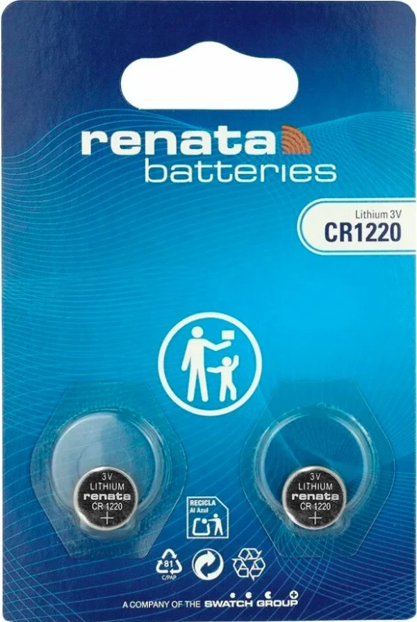 Renata CR1220 3 V 38 mAh litijumska dugmasta baterija, 2 kom