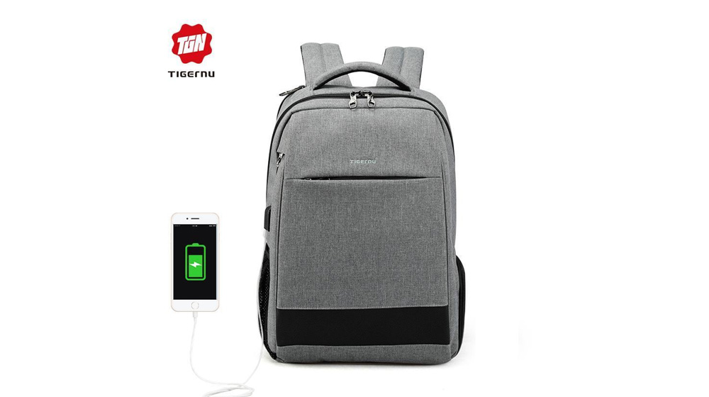 Tigernu T-B3516 sivi ranac za laptop 15,6" sa USB priključkom