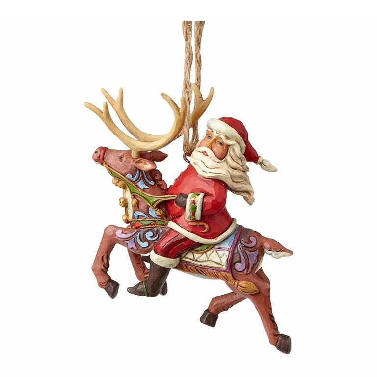 Jim Shore Santa Riding Reindeer viseća figurica 031717