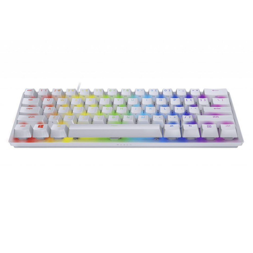 Razer Huntsman Mini Mercury 60% optička gejmerska tastatura, Clicky Purple prekidači