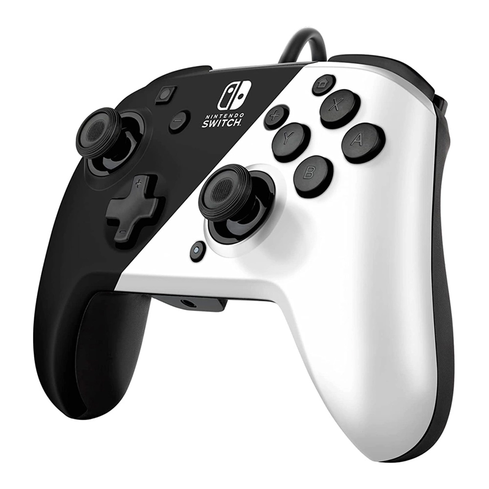 PDP Faceoff Deluxe+ Audio žično crno-beli kontroler za Nintendo Switch