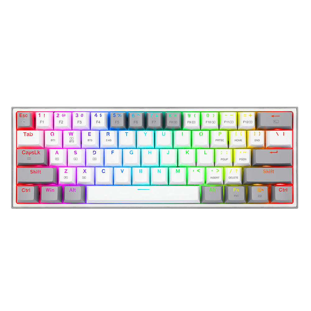 Redragon Fizz Pro K616-RGB White/Grey RGB mehanička tastatura, 60%, 3 režima povezivanja