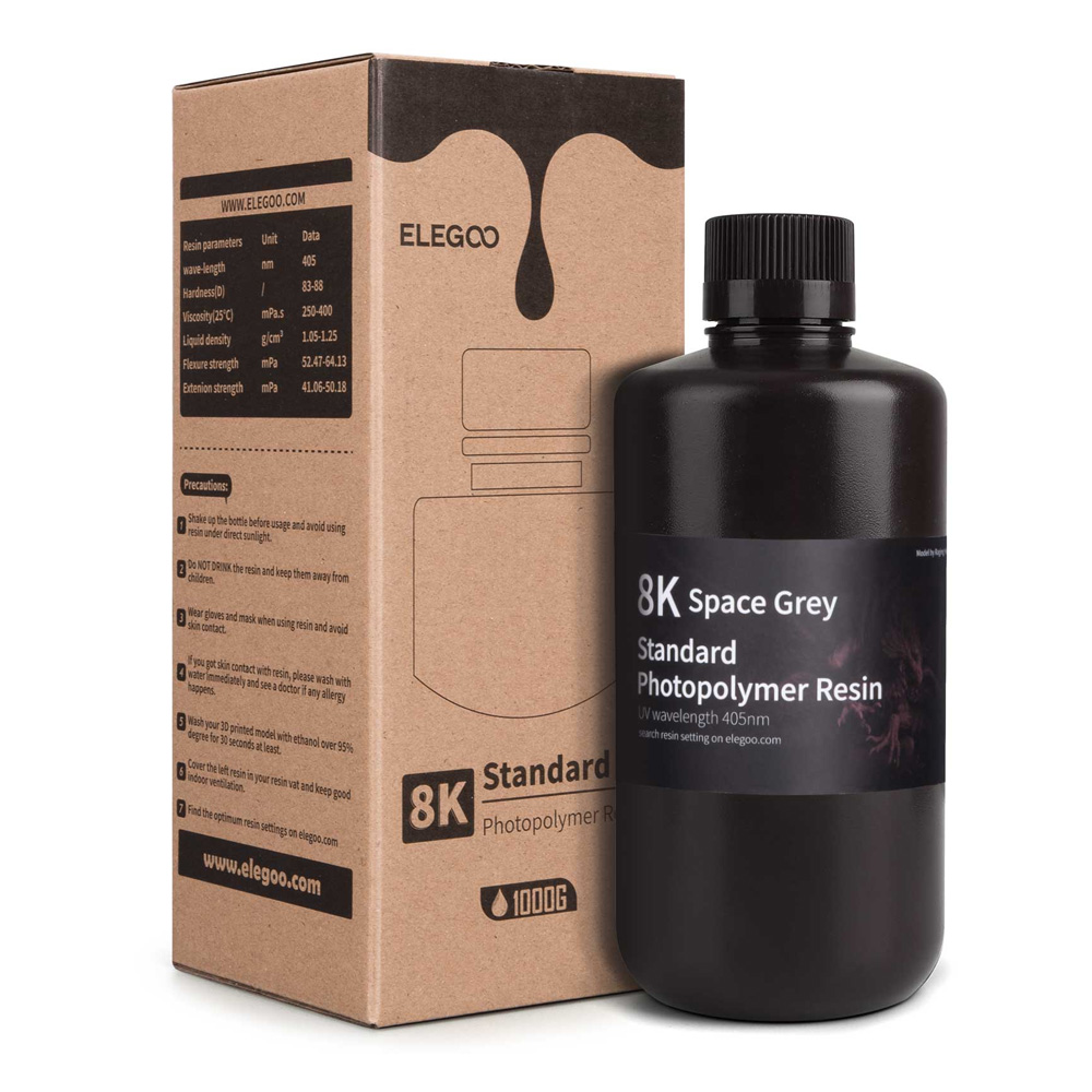ELEGOO Standard 8K fotopolimerna smola Space Grey 1 kg