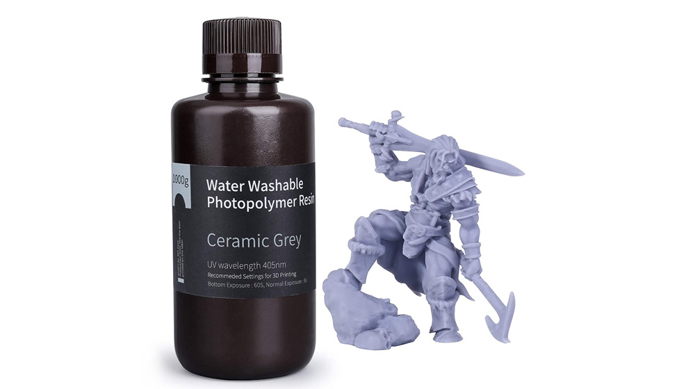 ELEGOO Water-Washable Ceramic Grey smola za 3D štampu 1 kg 405 nm