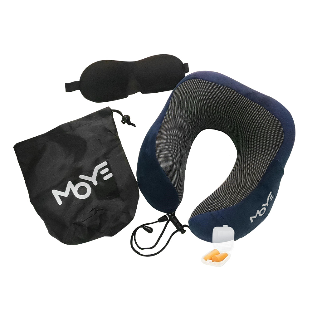 Moye Neck Pillow Dark Blue putni jastuk za vrat sa setom za odmor