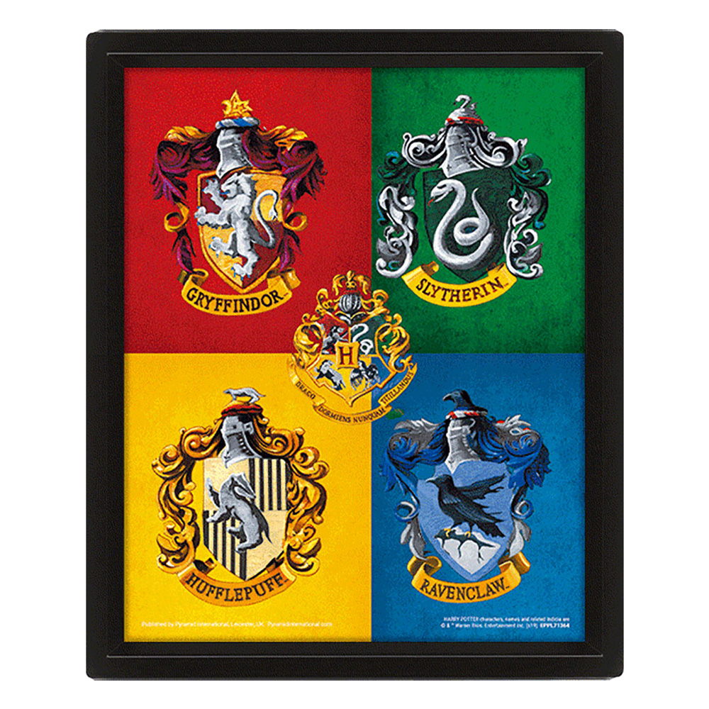 Pyramid International Harry Potter Colourful Crests 3D lentikularni okvir 20 × 25 cm