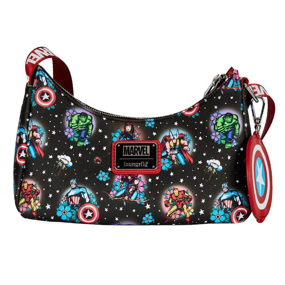 Loungefly Marvel Avengers Floral Tattoo torba preko ramena
