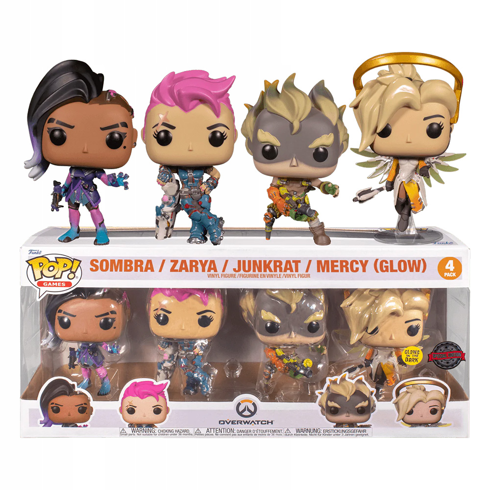 Funko POP! Games Overwatch 4-Pack vinil figure – Sombra/Zarya/Junkrat/Mercy (Glow)