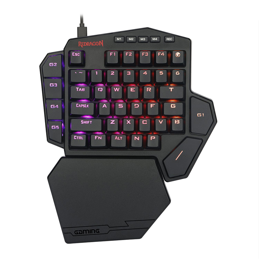 Redragon Diti K585RGB jednoručna mehanička gejmerska tastatura, crveni svičevi