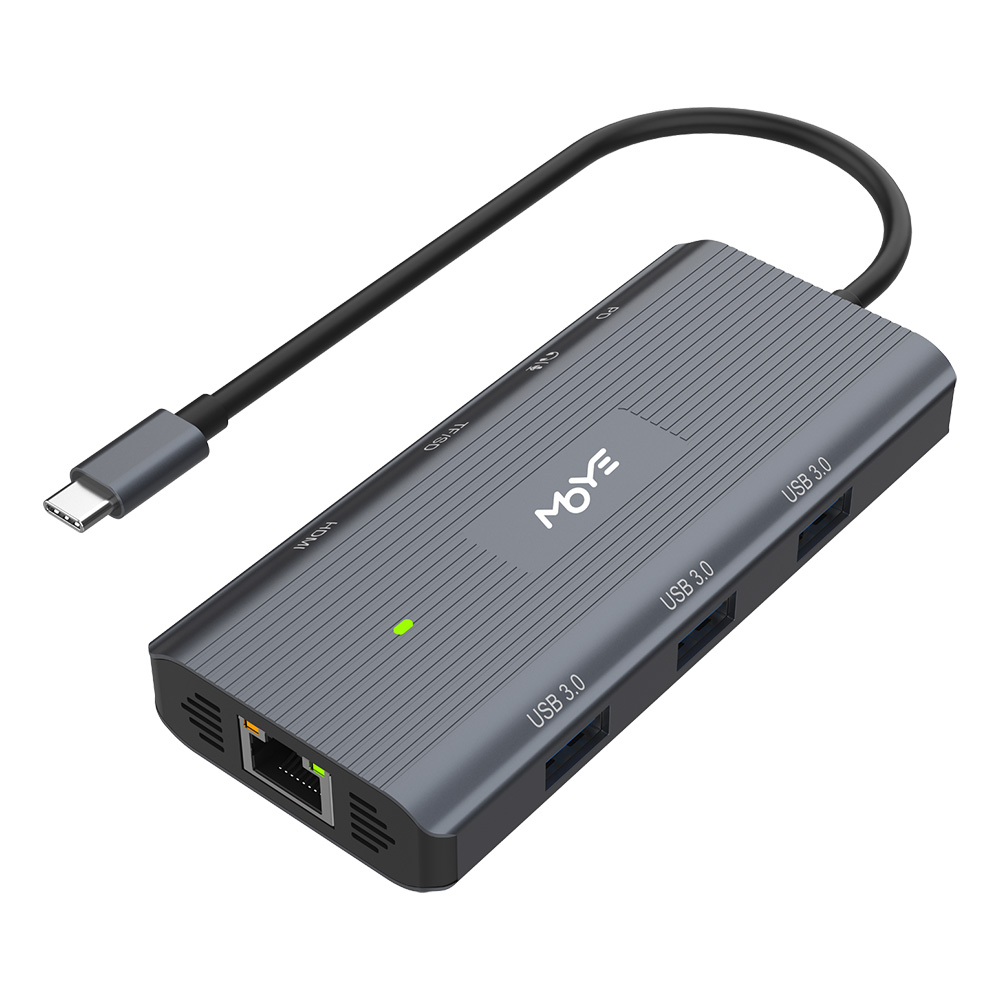 MOYE Core Multiport X9 USB-C 9-u-1 hub sa HDMI, LAN i čitačem kartica