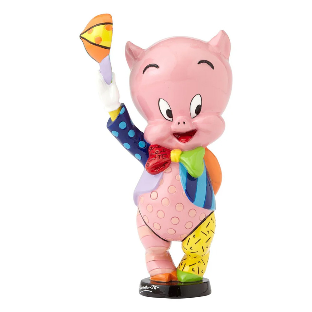 Romero Britto Porky Pig sa bejzbolskom kapom kolekcionarska figura