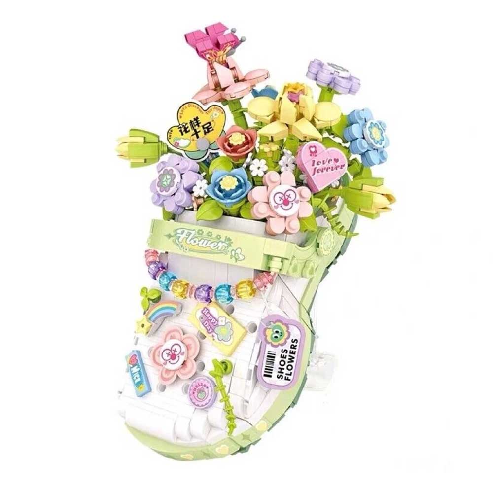 Loz 1350 Flower Crocs Shoes set mikro kockica 1040 delova