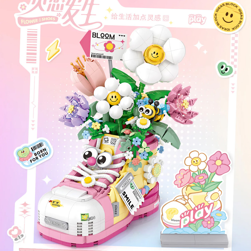 LOZ 1351 Pink Flower Big Head Shoes mini set 998 delova