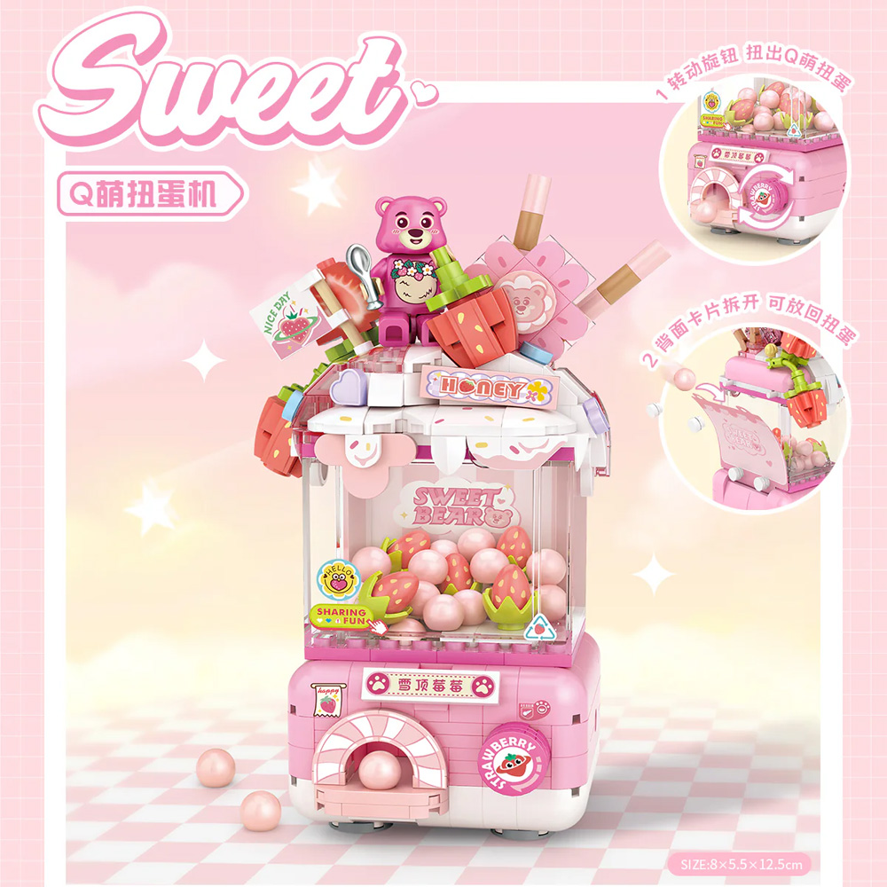 LOZ 1680 Strawberry Cream gashapon aparat mini kockice 444 delova