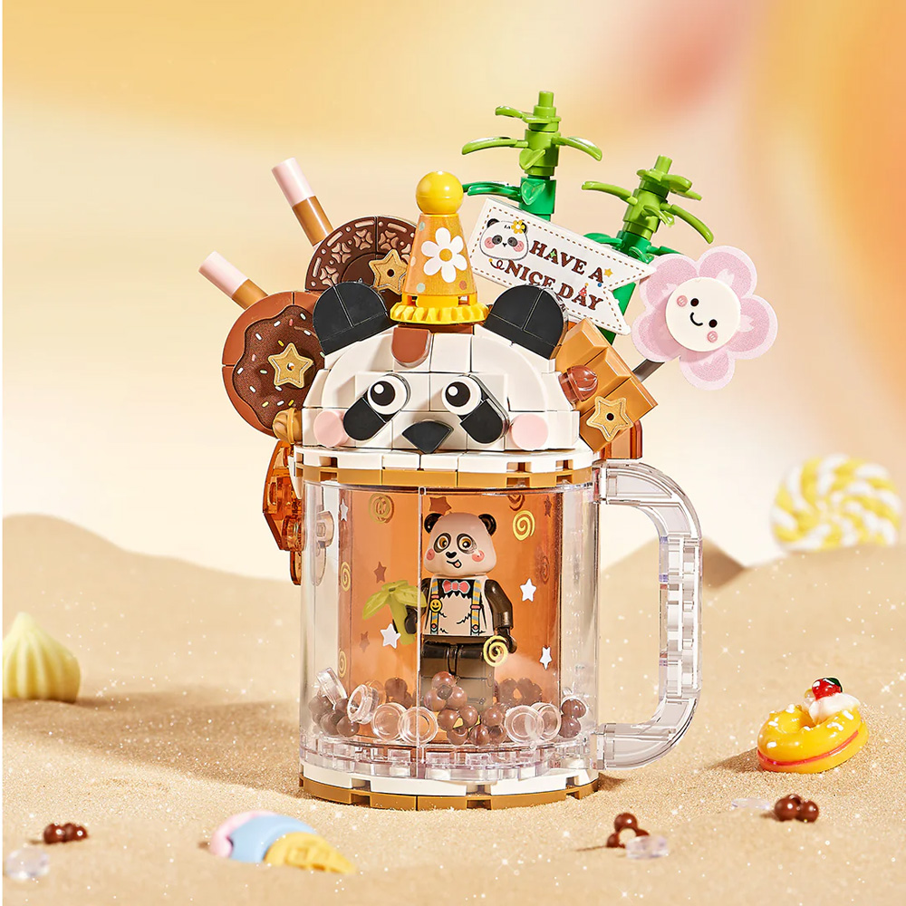 LOZ 4206 Quicksand Cup Chocolate Panda mini kocke 297 delova