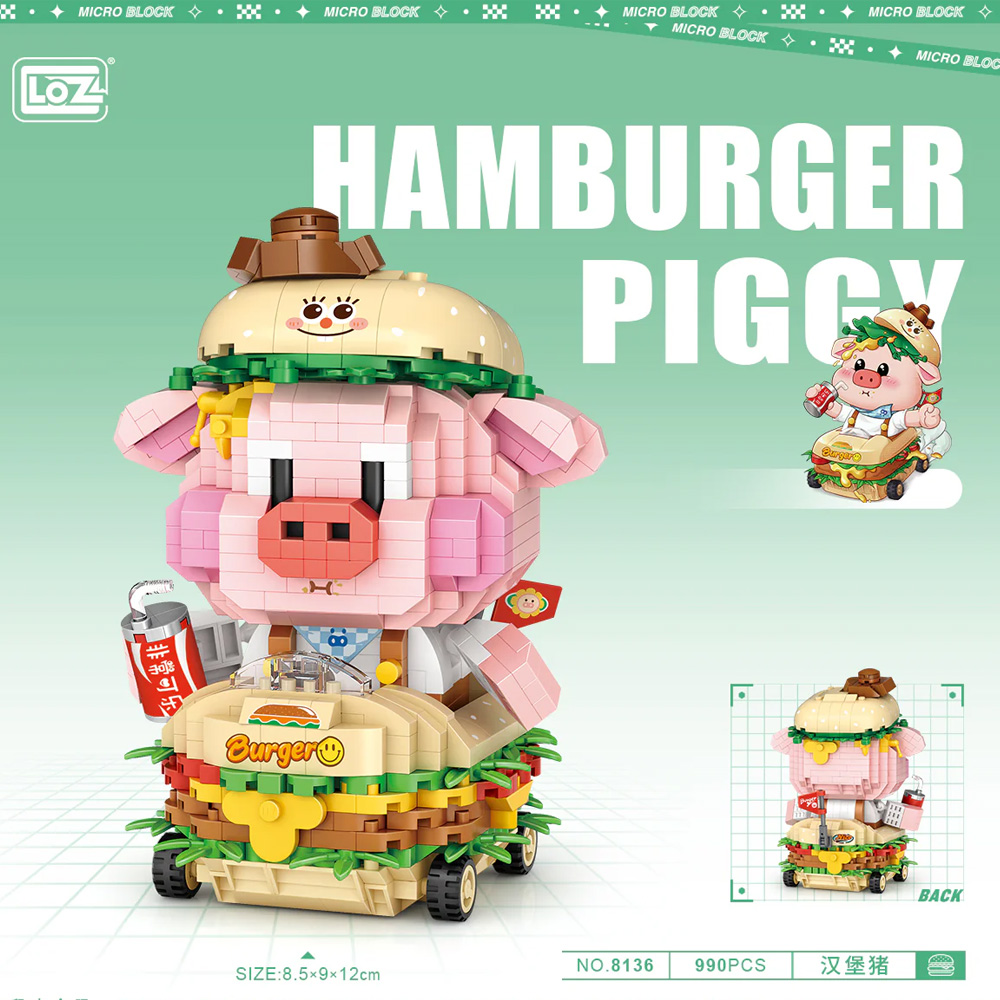 LOZ 8136 Hamburger Pig mini kocke 990 delova