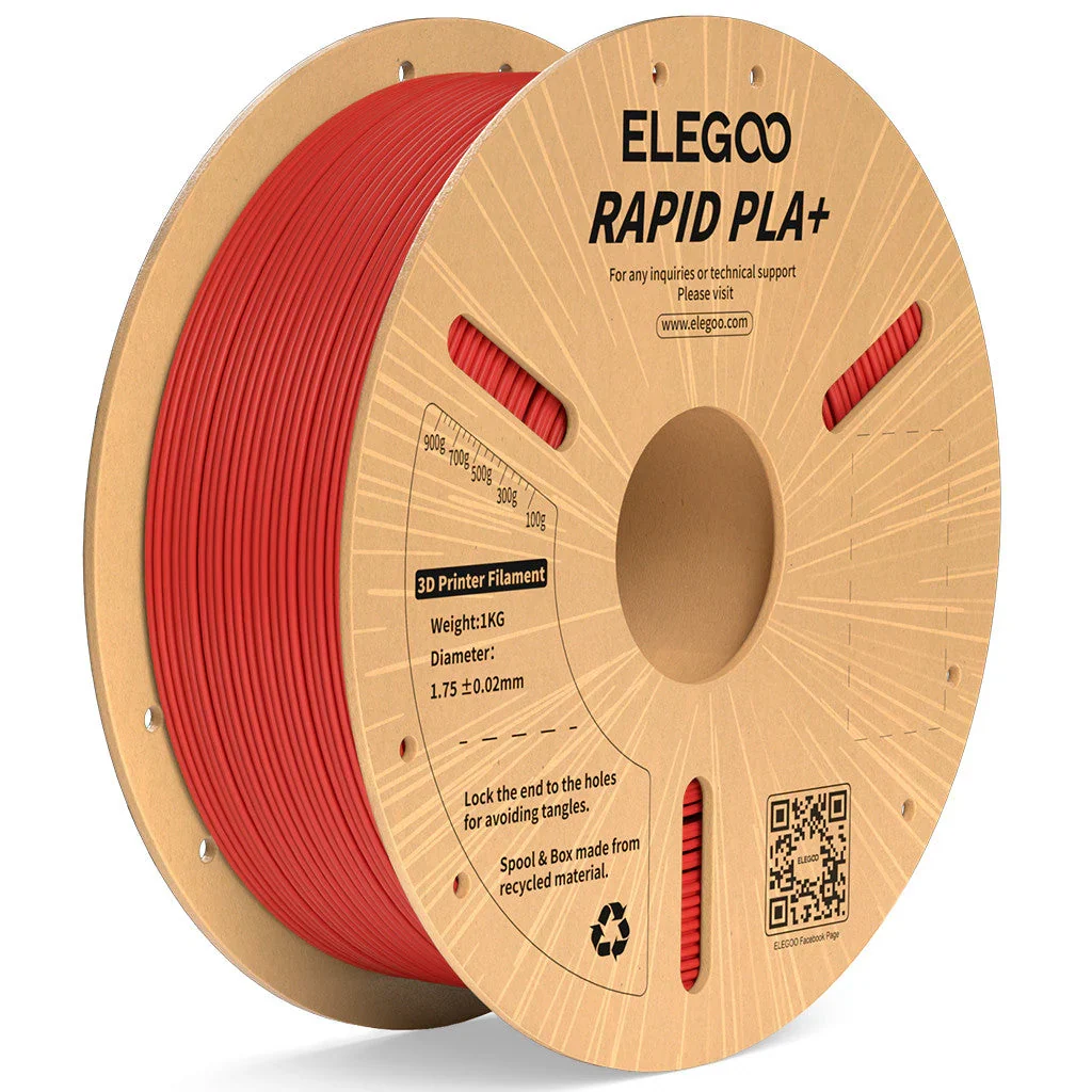 ELEGOO RAPID PLA+ crveni filament za 3D štampu 1,75 mm, 1 kg