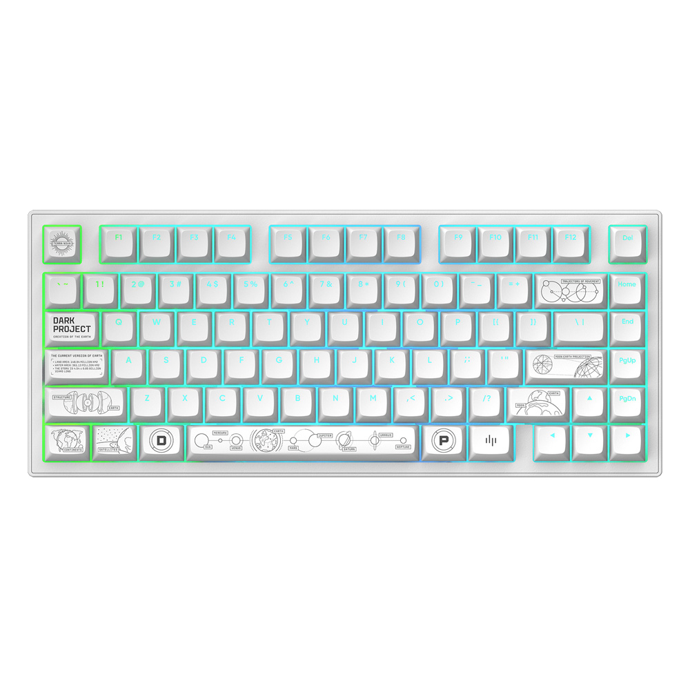 Dark Project ALU Terra Nova R2 White bežična mehanička tastatura ANSI 75%