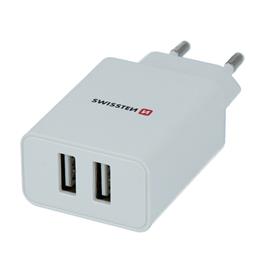 Swissten 22053000 punjač 2× USB-A 10,5 W sa USB-C kablom