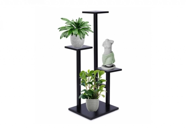 Vilde 569820 stalak za cveće, 4 nivoa, crni, 84 cm