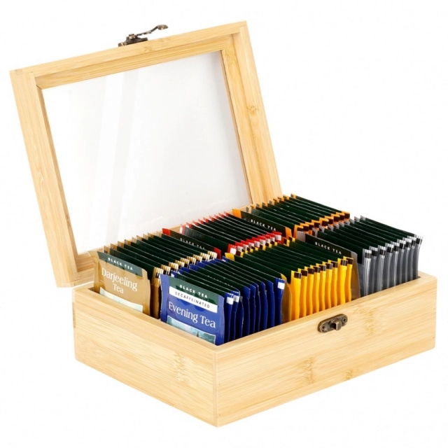 Vilde 229312 bambus kutija za čaj sa 6 pregrada, 21 × 16 × 7,5 cm