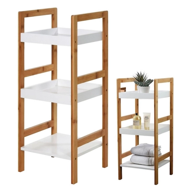 Vilde 569096 kupatilska polica od bambusa sa 3 nivoa – 30 × 30 × 72 cm