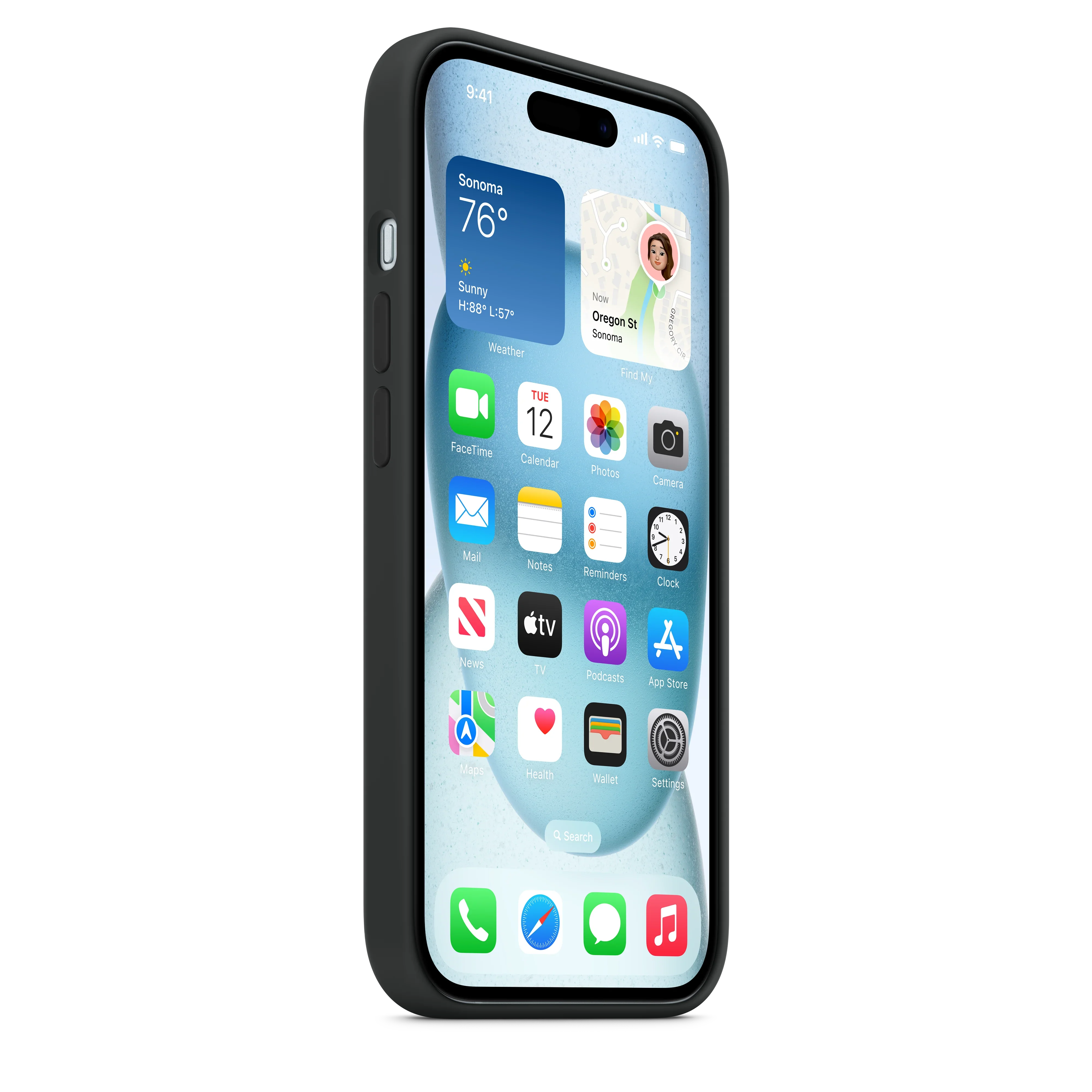 Apple silikonska maska sa MagSafe-om za iPhone 15 – crna